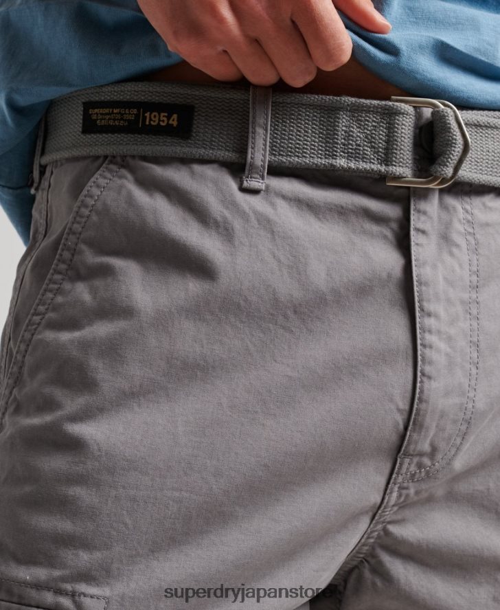 オーガニックコットン ヘビーカーゴショーツ 男性 Superdry 衣類 グレー 2J62PZ256