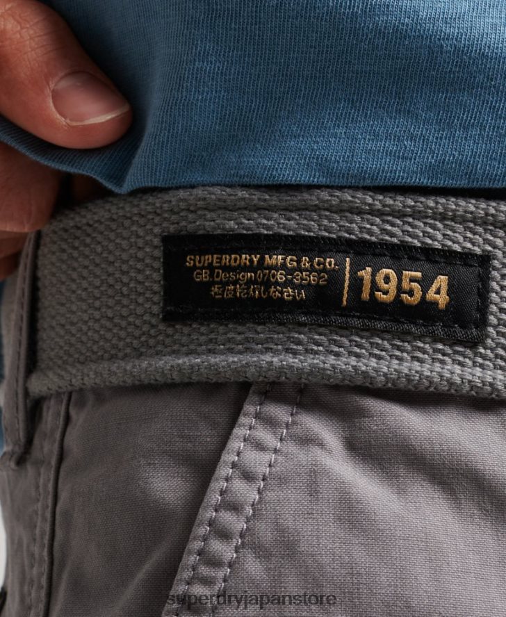 オーガニックコットン ヘビーカーゴショーツ 男性 Superdry 衣類 グレー 2J62PZ256