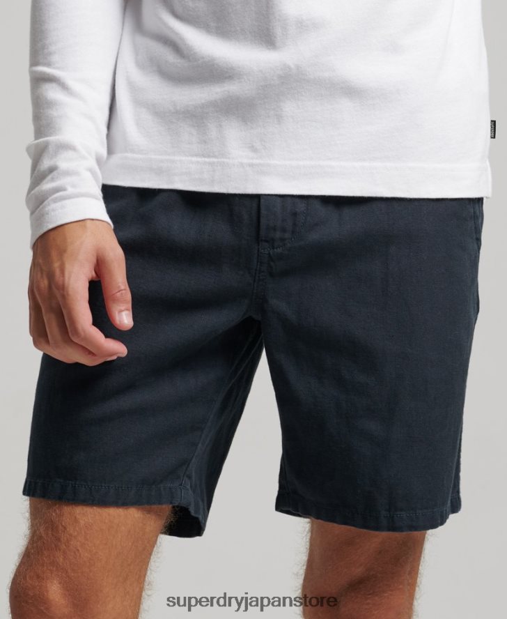 ヴィンテージオーバーダイショートパンツ 男性 Superdry 衣類 海軍 2J62PZ257