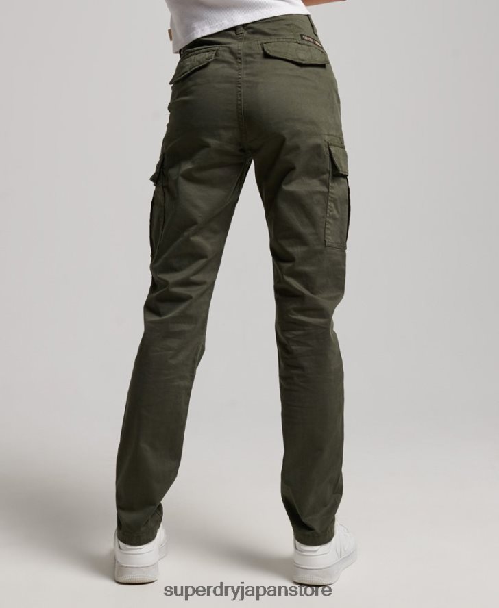 オーガニックコットンスリムカーゴパンツ 女性 Superdry 衣類 緑 2J62PZ2574
