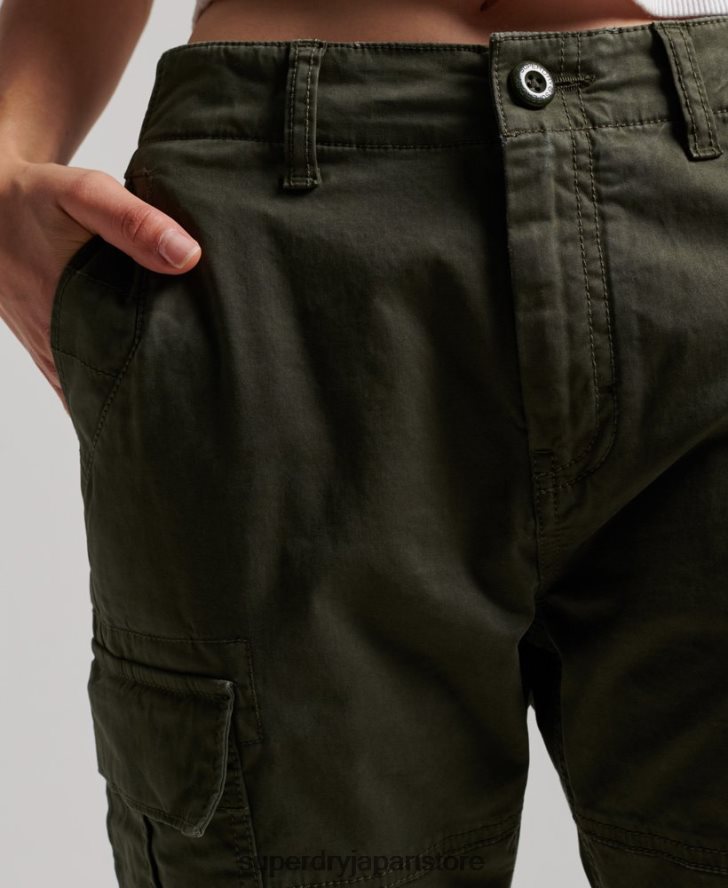 オーガニックコットンスリムカーゴパンツ 女性 Superdry 衣類 緑 2J62PZ2574