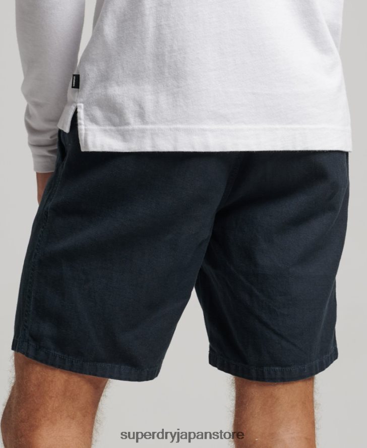 ヴィンテージオーバーダイショートパンツ 男性 Superdry 衣類 海軍 2J62PZ257