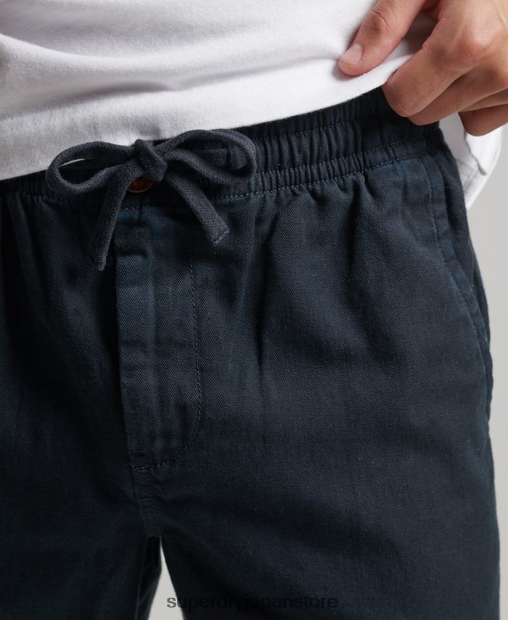 ヴィンテージオーバーダイショートパンツ 男性 Superdry 衣類 海軍 2J62PZ257