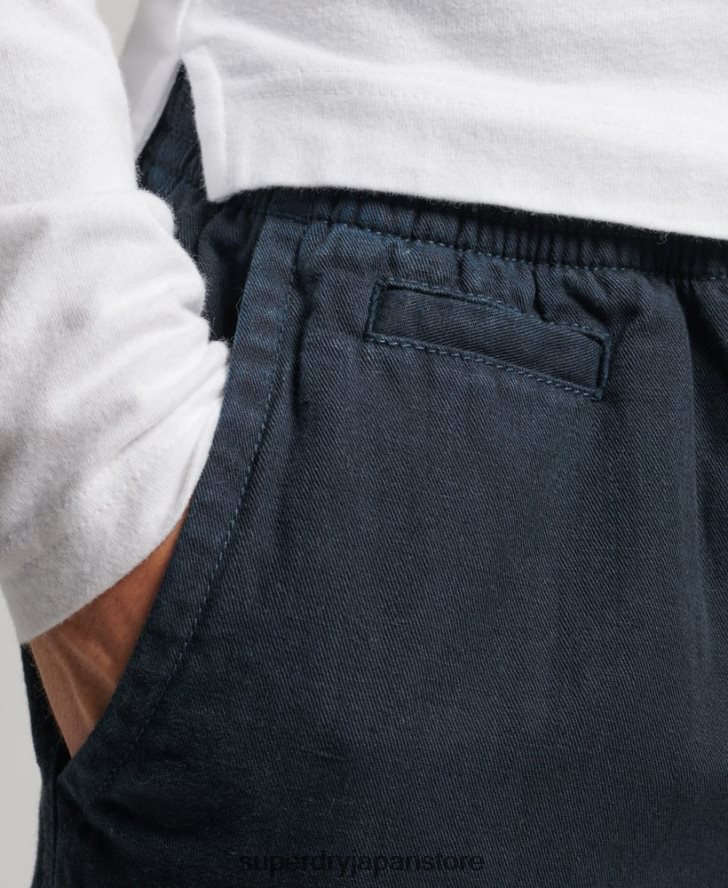 ヴィンテージオーバーダイショートパンツ 男性 Superdry 衣類 海軍 2J62PZ257