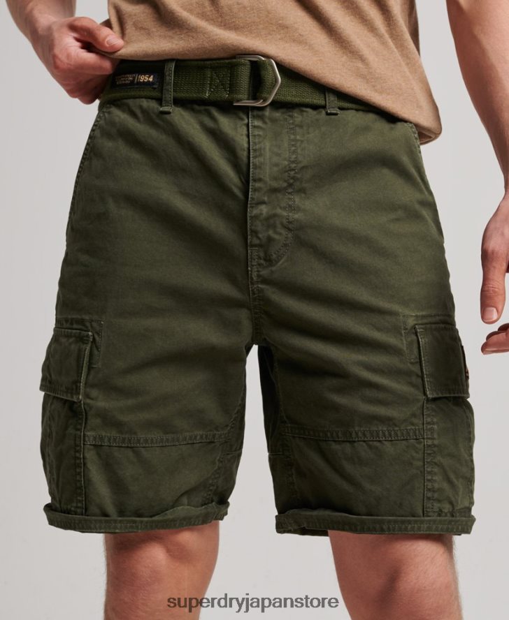 オーガニックコットン ヘビーカーゴショーツ 男性 Superdry 衣類 緑 2J62PZ258