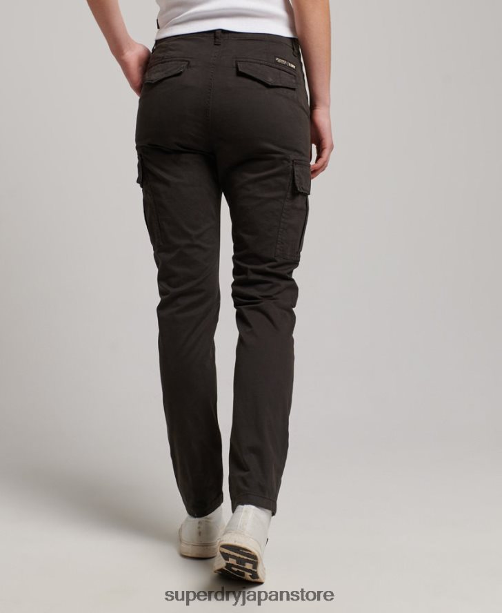 オーガニックコットンスリムカーゴパンツ 女性 Superdry 衣類 黒 2J62PZ2581