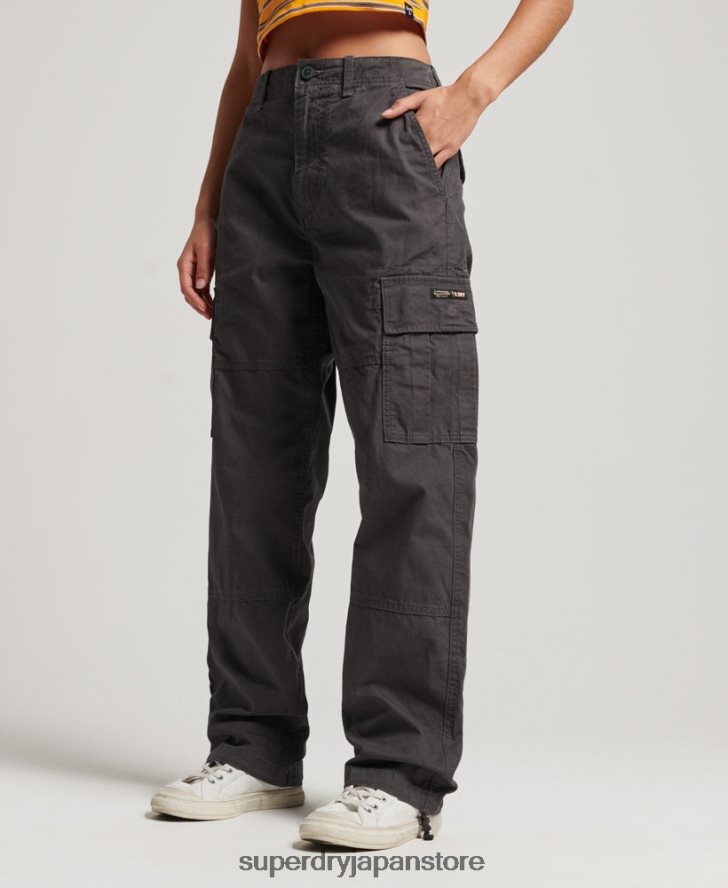 オーガニックコットン バギーカーゴパンツ 女性 Superdry 衣類 濃い灰色 2J62PZ2589
