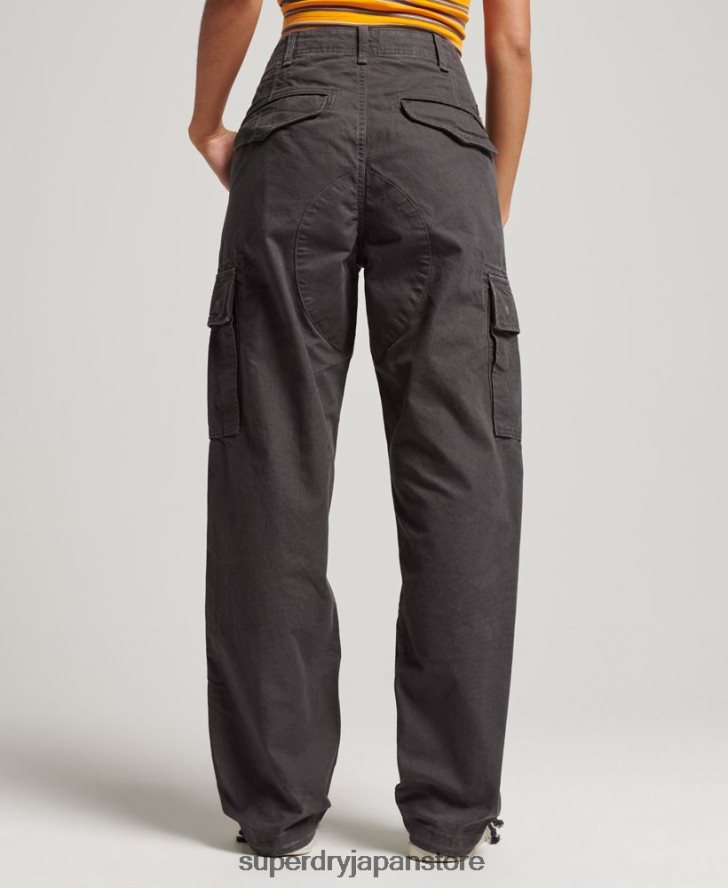 オーガニックコットン バギーカーゴパンツ 女性 Superdry 衣類 濃い灰色 2J62PZ2589
