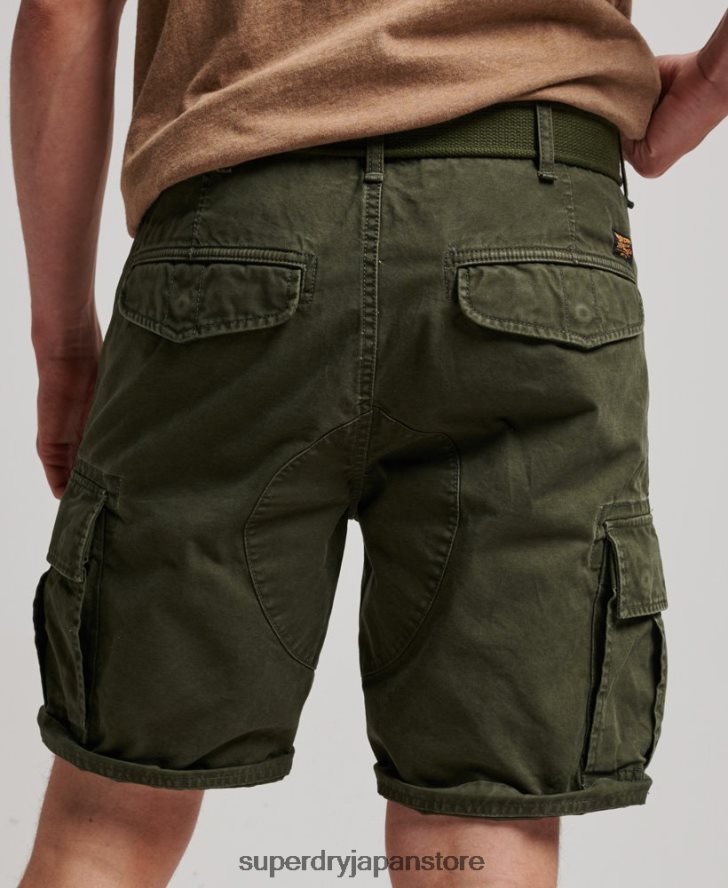 オーガニックコットン ヘビーカーゴショーツ 男性 Superdry 衣類 緑 2J62PZ258