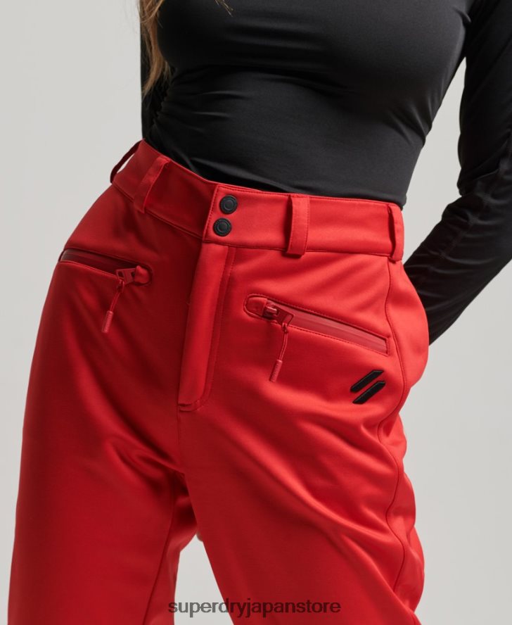 スキーソフトシェルスリムパンツ 女性 Superdry 衣類 赤 2J62PZ2590