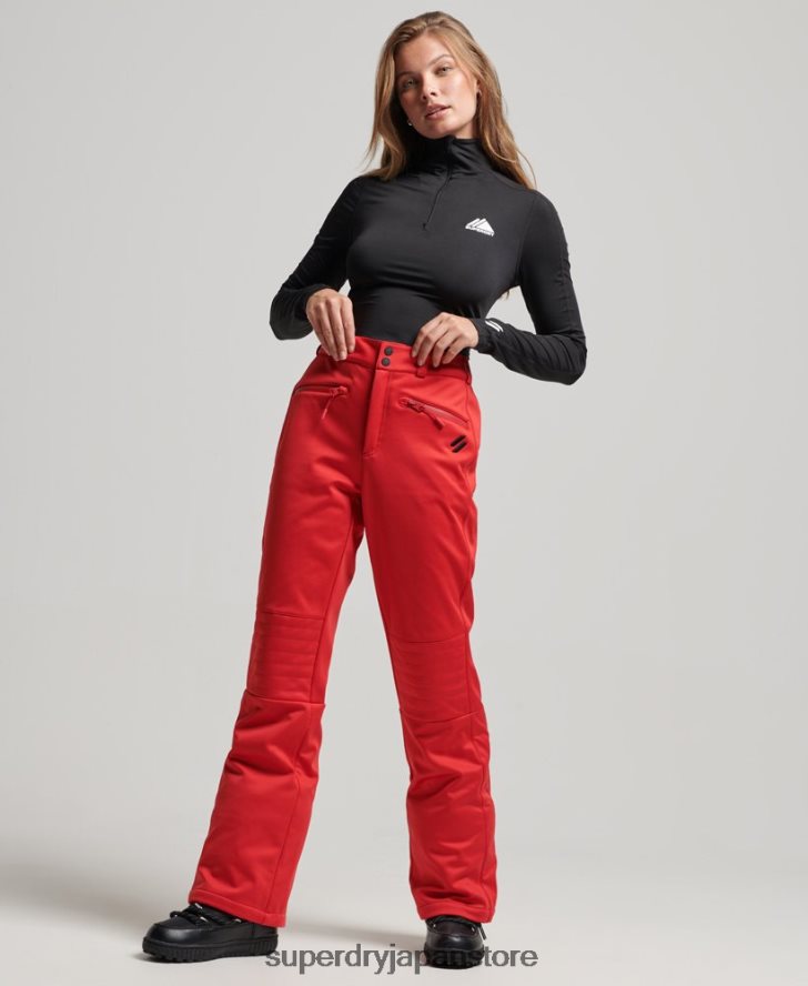 スキーソフトシェルスリムパンツ 女性 Superdry 衣類 赤 2J62PZ2590