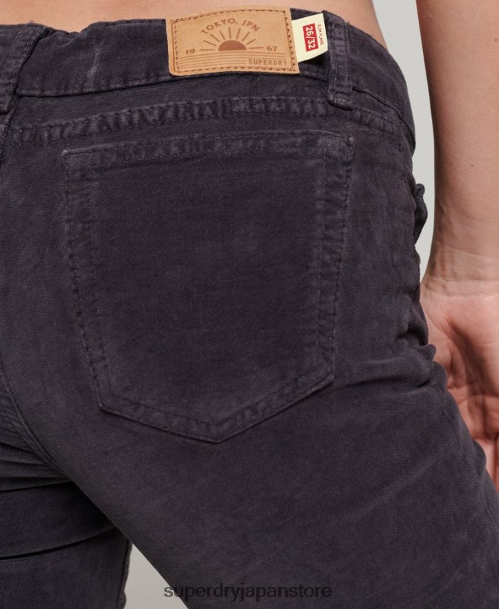 ローライズ ベルベット フレアジーンズ 女性 Superdry 衣類 黒 2J62PZ2596
