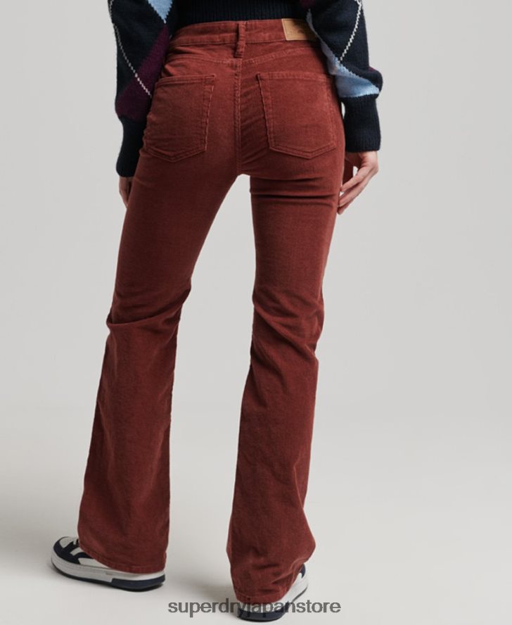 ミッドライズスリムコードフレアジーンズ 女性 Superdry 衣類 赤 2J62PZ2598