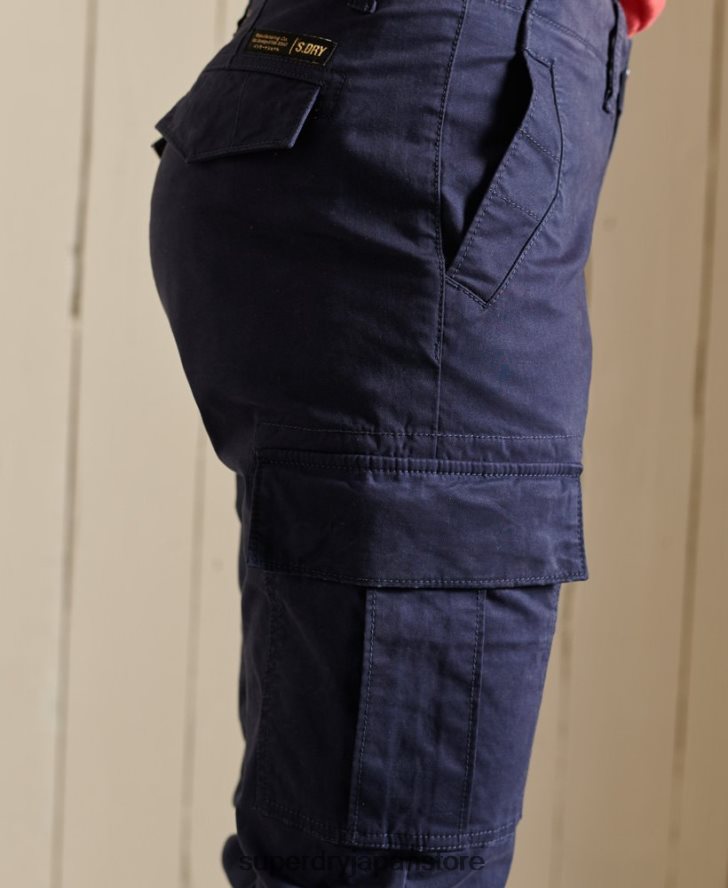 オーガニックコットンスリムカーゴパンツ 女性 Superdry 衣類 海軍 2J62PZ2599