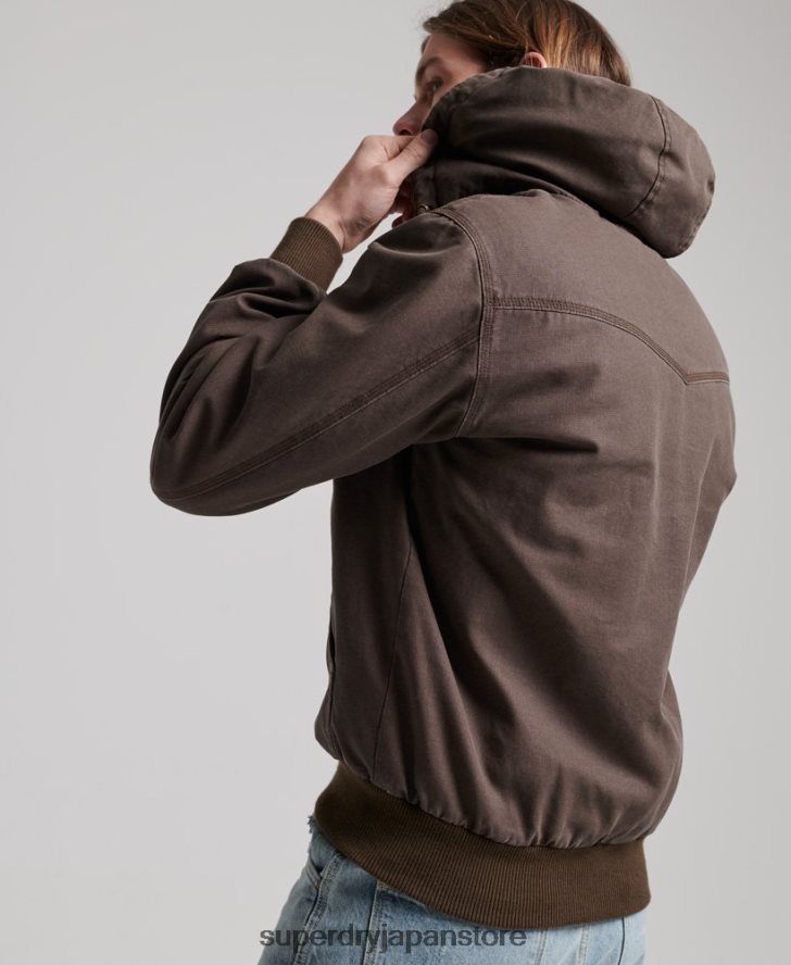 作業着パーカー 男性 Superdry 衣類 茶色 2J62PZ25