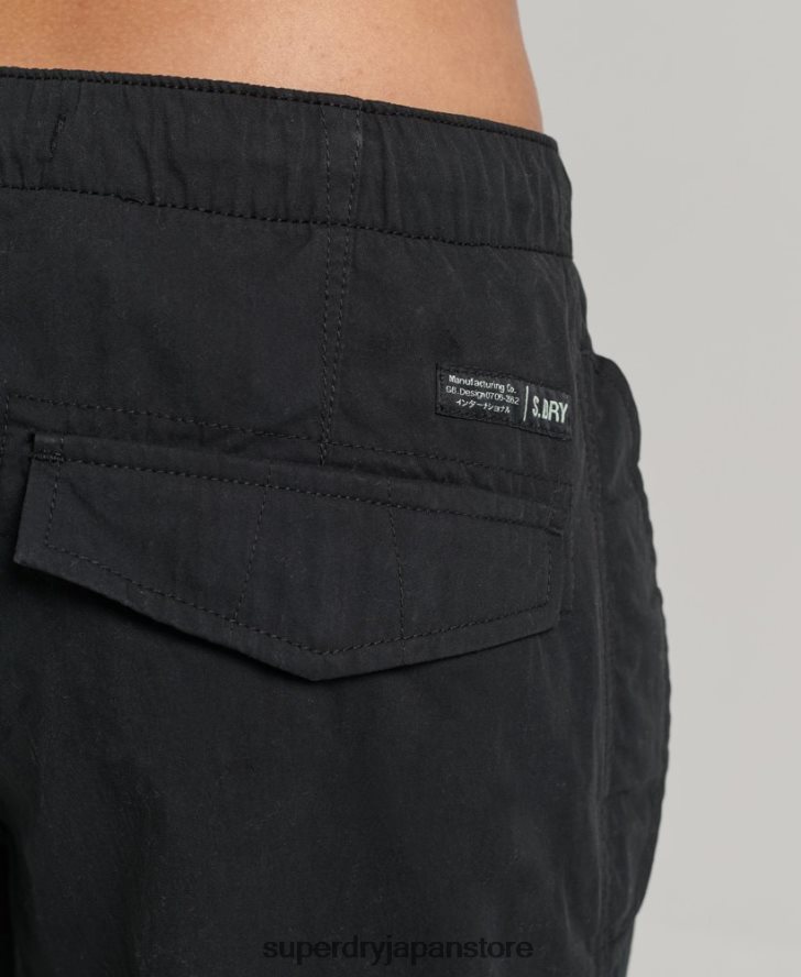 オーガニックコットンパラシュートグリップパンツ 女性 Superdry 衣類 黒 2J62PZ2604