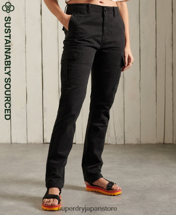 スリムカーゴパンツ 女性 Superdry 衣類 黒 2J62PZ2606