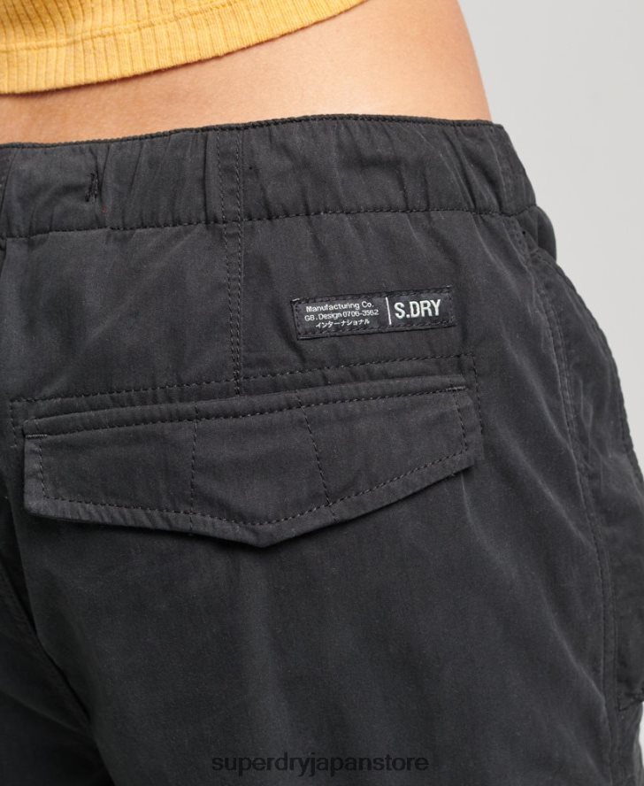 オーガニックコットンパラシュートグリップパンツ 女性 Superdry 衣類 黒 2J62PZ2608