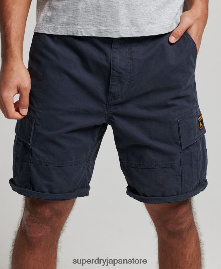 オーガニックコットン ヘビーカーゴショーツ 男性 Superdry 衣類 海軍 2J62PZ262