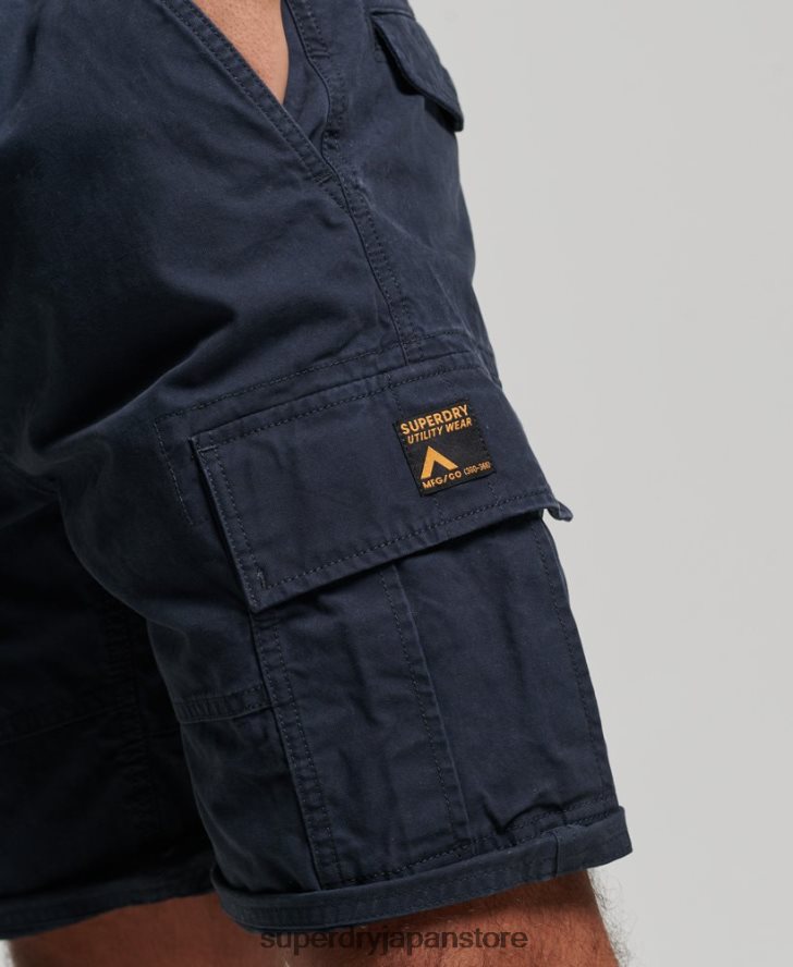オーガニックコットン ヘビーカーゴショーツ 男性 Superdry 衣類 海軍 2J62PZ262