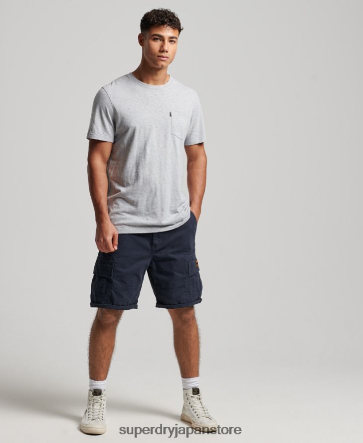オーガニックコットン ヘビーカーゴショーツ 男性 Superdry 衣類 海軍 2J62PZ262
