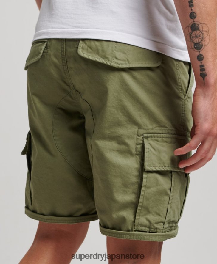 オーガニックコットン ヘビーカーゴショーツ 男性 Superdry 衣類 カーキ 2J62PZ263