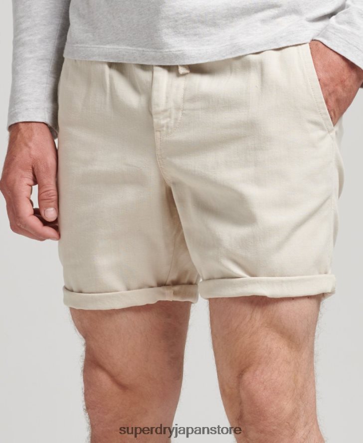 ヴィンテージオーバーダイショートパンツ 男性 Superdry 衣類 クリーム 2J62PZ264