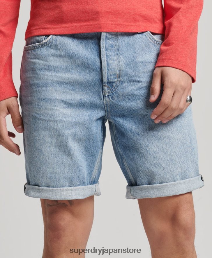 オーガニックコットン ヴィンテージストレートショート 男性 Superdry 衣類 青 2J62PZ266