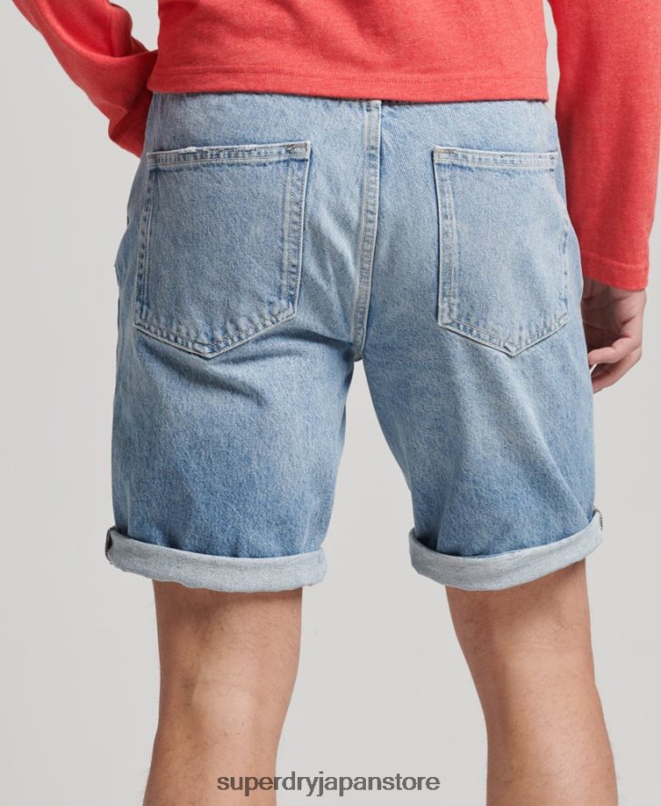 オーガニックコットン ヴィンテージストレートショート 男性 Superdry 衣類 青 2J62PZ266