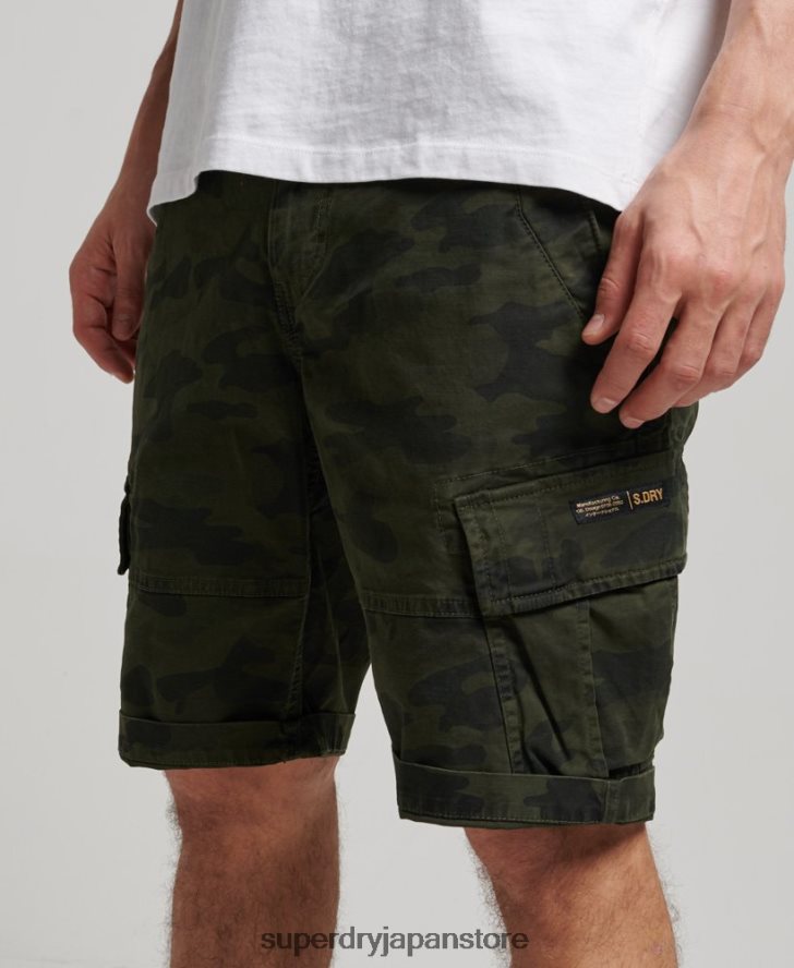 オーガニックコットンコアカーゴショーツ 男性 Superdry 衣類 緑 2J62PZ268