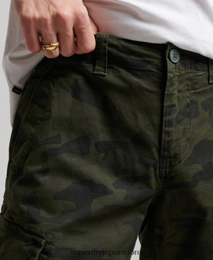 オーガニックコットンコアカーゴショーツ 男性 Superdry 衣類 緑 2J62PZ268