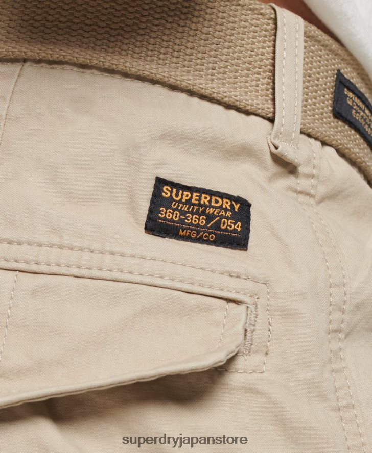 オーガニックコットン ヘビーカーゴショーツ 男性 Superdry 衣類 茶色 2J62PZ269