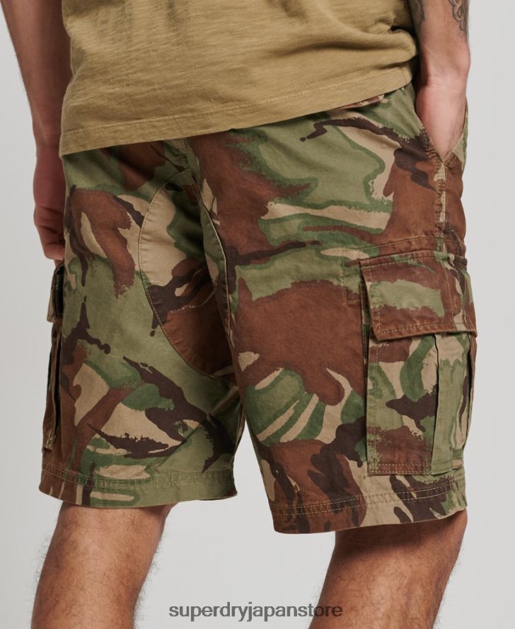 オーガニックコットン ヘビーカーゴショーツ 男性 Superdry 衣類 緑 2J62PZ271