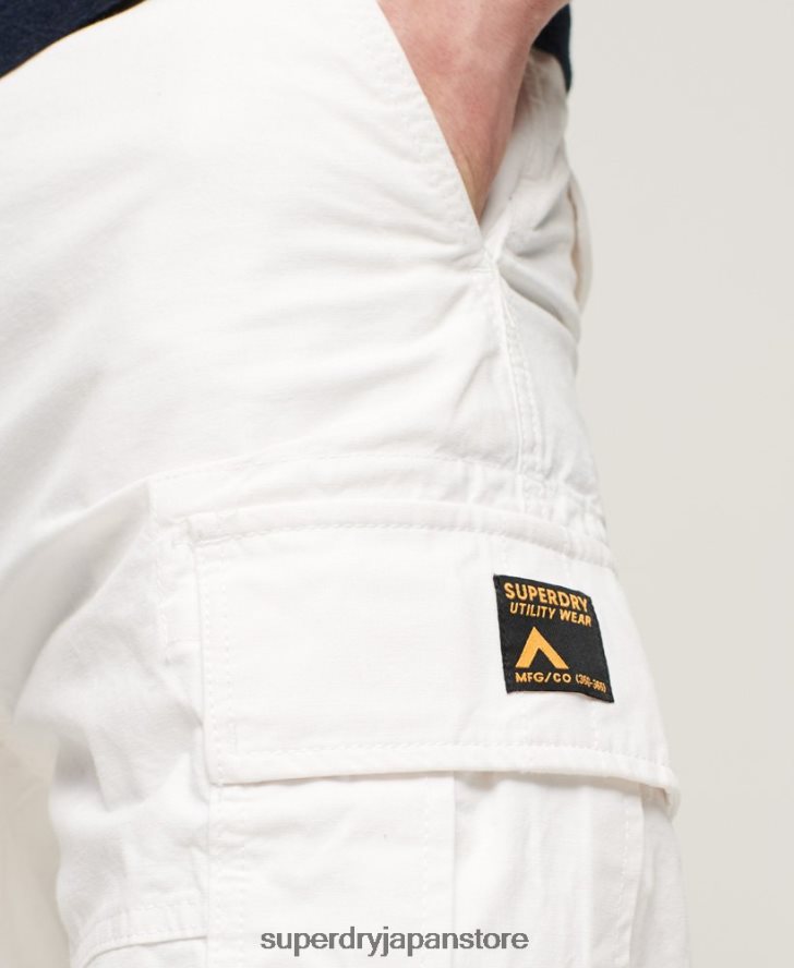 オーガニックコットン ヘビーカーゴショーツ 男性 Superdry 衣類 白 2J62PZ272