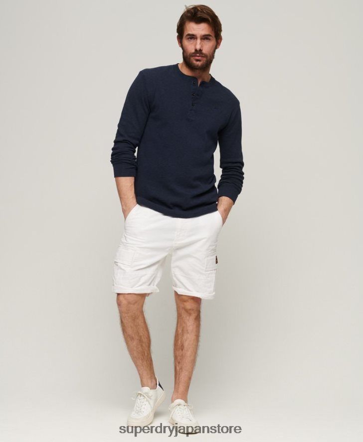 オーガニックコットン ヘビーカーゴショーツ 男性 Superdry 衣類 白 2J62PZ272
