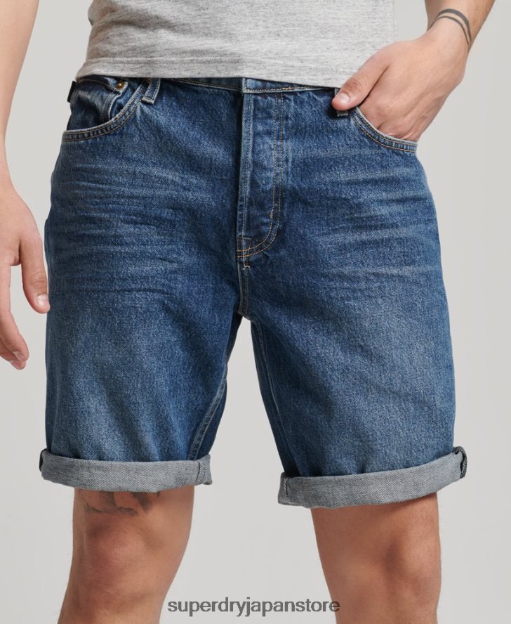 オーガニックコットン ヴィンテージストレートショート 男性 Superdry 衣類 濃紺 2J62PZ273