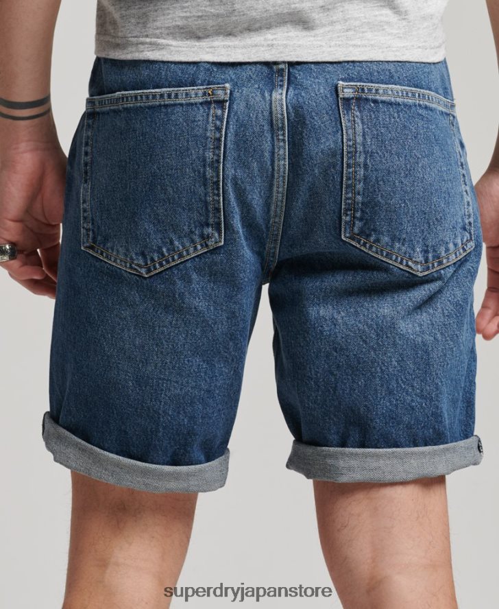 オーガニックコットン ヴィンテージストレートショート 男性 Superdry 衣類 濃紺 2J62PZ273