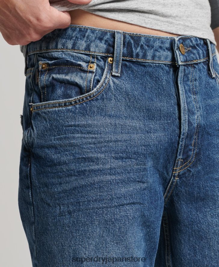 オーガニックコットン ヴィンテージストレートショート 男性 Superdry 衣類 濃紺 2J62PZ273