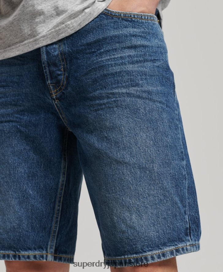 オーガニックコットン ヴィンテージストレートショート 男性 Superdry 衣類 濃紺 2J62PZ273