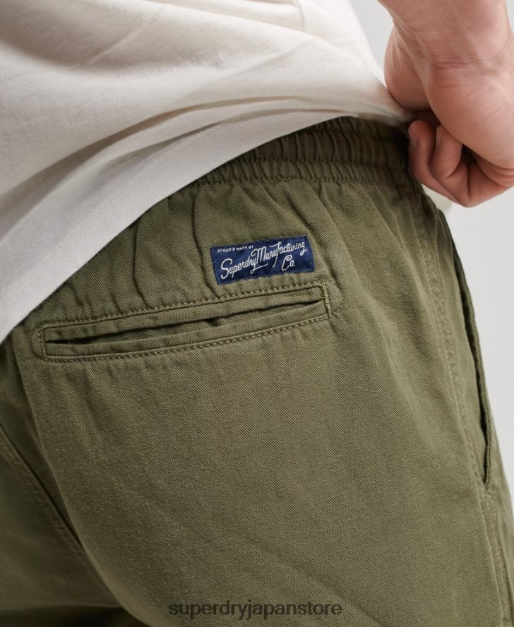 ヴィンテージオーバーダイショートパンツ 男性 Superdry 衣類 カーキ 2J62PZ274