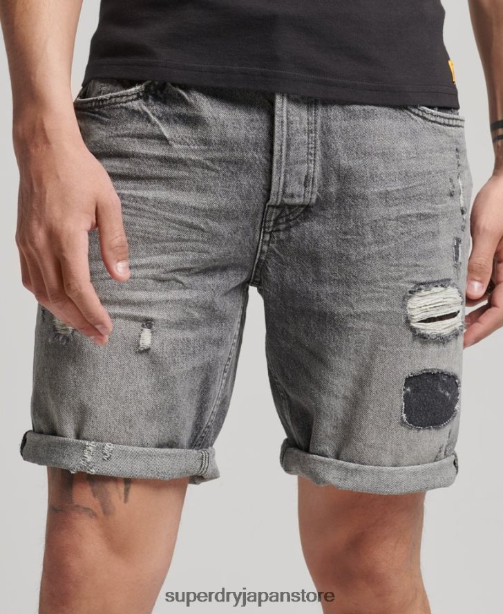 オーガニックコットン ヴィンテージストレートショート 男性 Superdry 衣類 グレー 2J62PZ278
