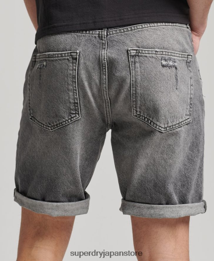 オーガニックコットン ヴィンテージストレートショート 男性 Superdry 衣類 グレー 2J62PZ278