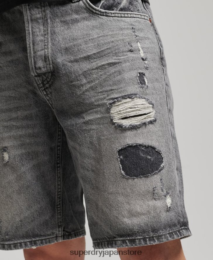 オーガニックコットン ヴィンテージストレートショート 男性 Superdry 衣類 グレー 2J62PZ278