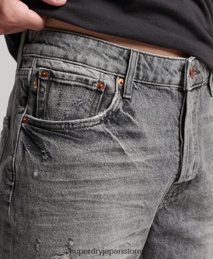 オーガニックコットン ヴィンテージストレートショート 男性 Superdry 衣類 グレー 2J62PZ278
