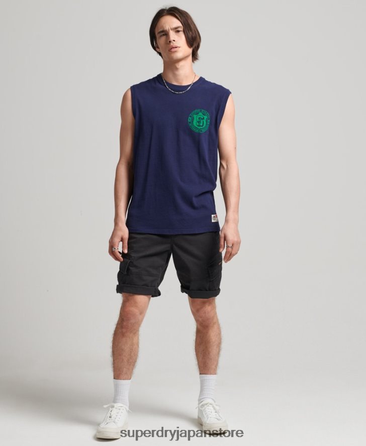 オーガニックコットンコアカーゴショーツ 男性 Superdry 衣類 黒 2J62PZ284