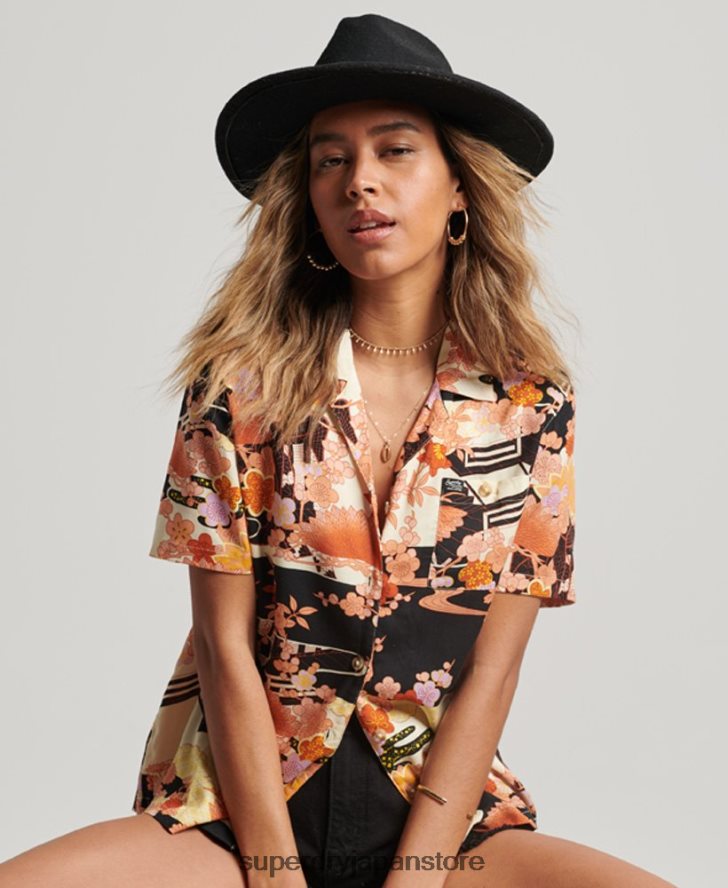ビーチリゾートシャツ 女性 Superdry 衣類 金 2J62PZ2867