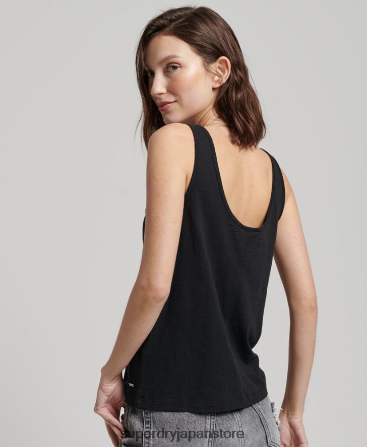 スタジオジャージタンクトップ 女性 Superdry 衣類 黒 2J62PZ2868