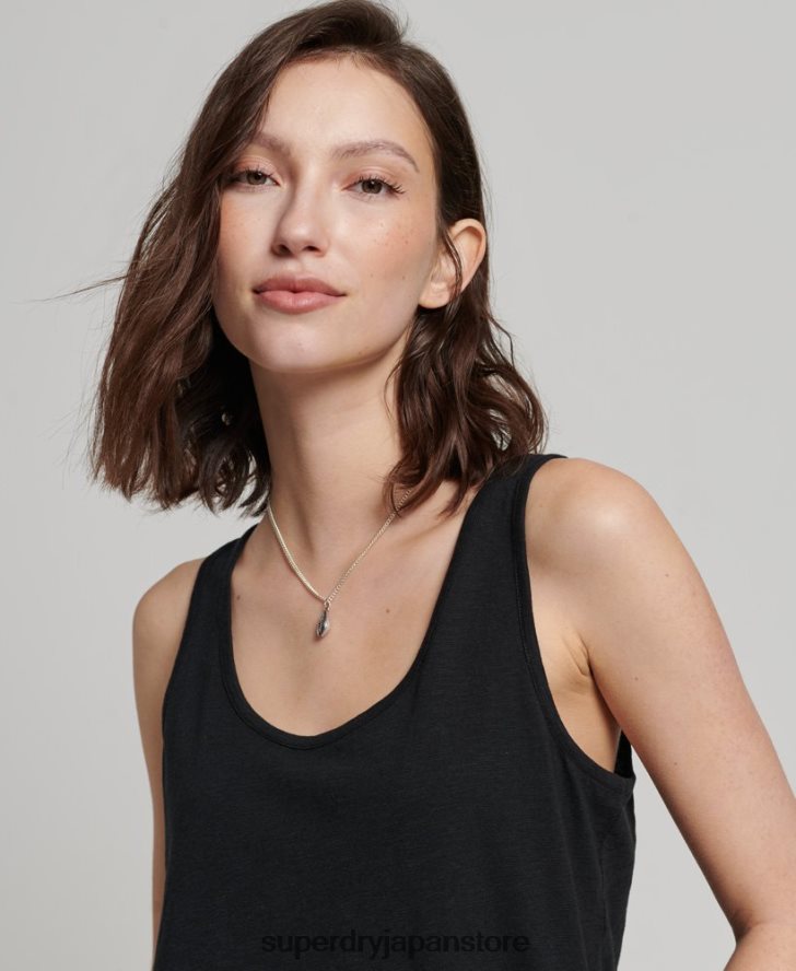 スタジオジャージタンクトップ 女性 Superdry 衣類 黒 2J62PZ2868