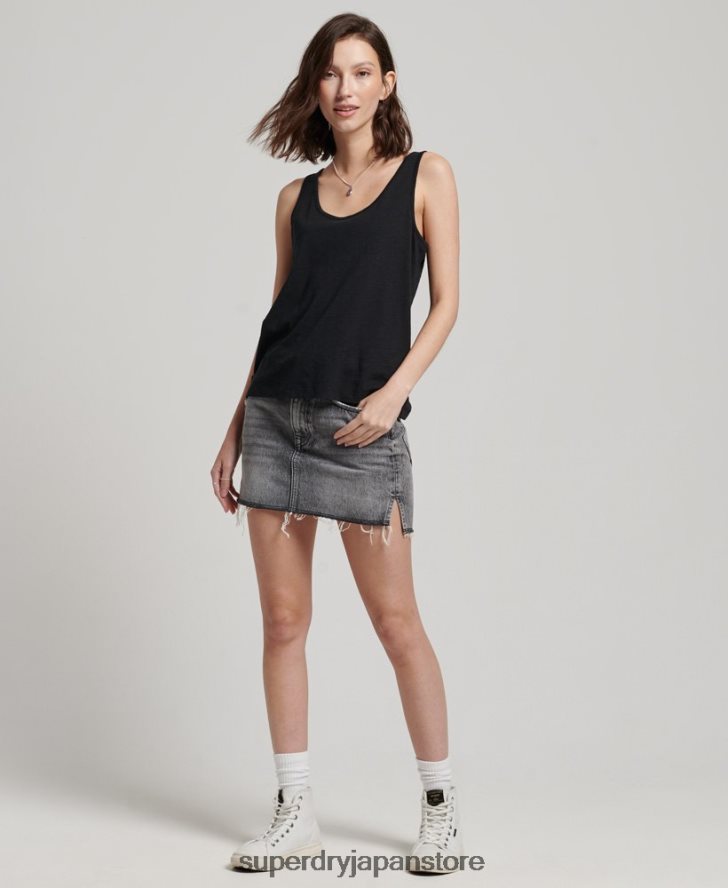スタジオジャージタンクトップ 女性 Superdry 衣類 黒 2J62PZ2868