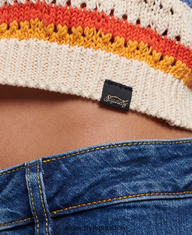 かぎ針編みホルタートップ 女性 Superdry 衣類 茶色 2J62PZ2876